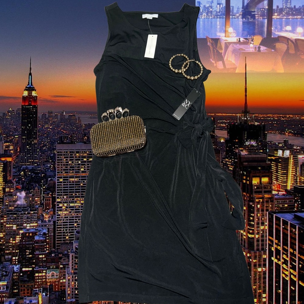 20. New York & Co. Classic Black Stretch Midi Dress